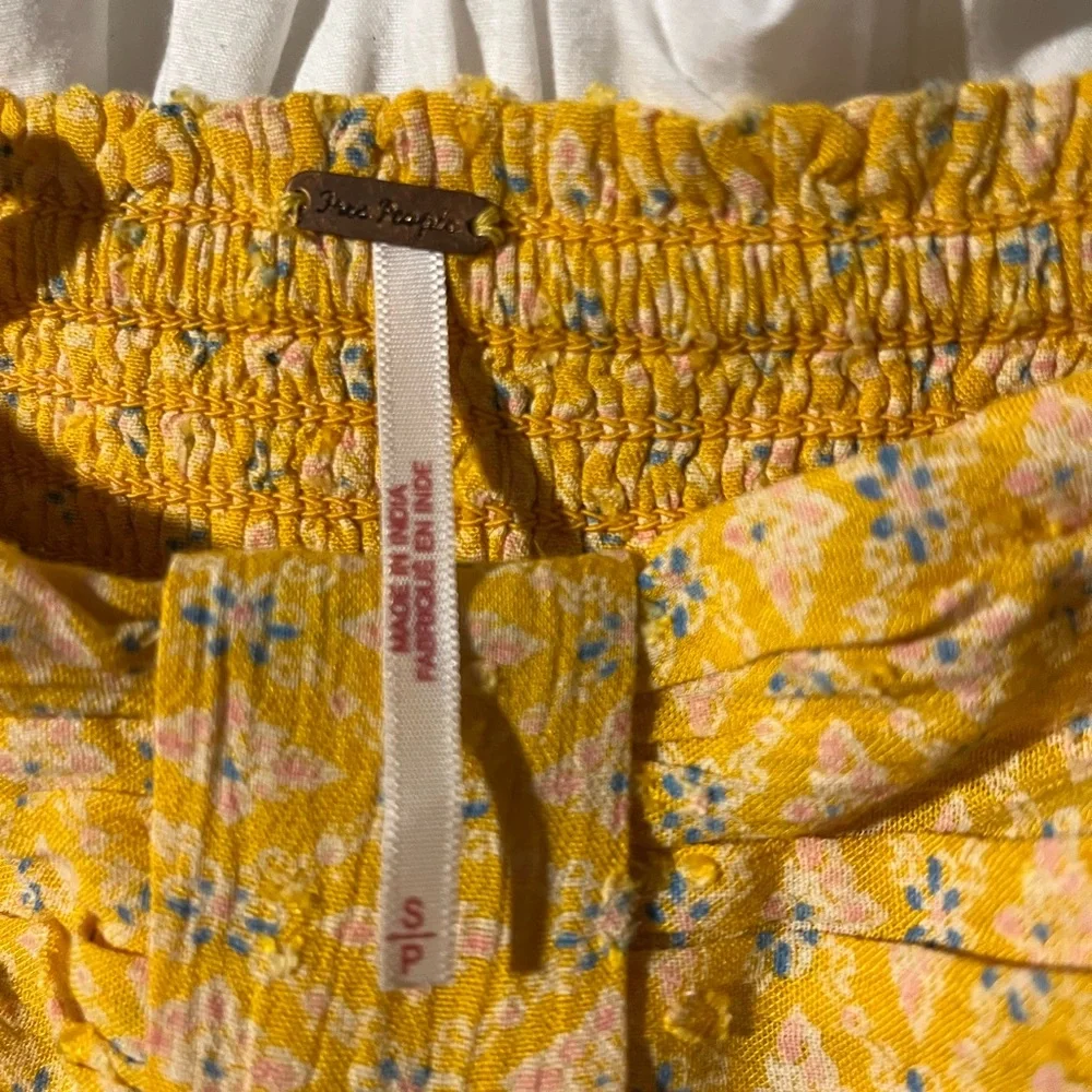 Free People New with Tags Boho Dress in Yellow and Green - Picture 3 of 4